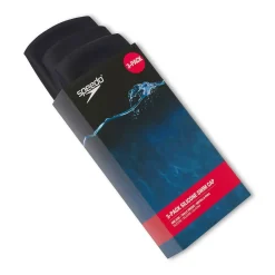 Caps-Speedo 3 Pack Solid Silicone Cap Black