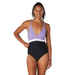 Recreation|Fitness-Speedo Adjustable Crossback One Piece Paisley Purple