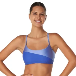 Two Pieces-Speedo Asymmetrical Colorblock Bikini Dazzling Blue