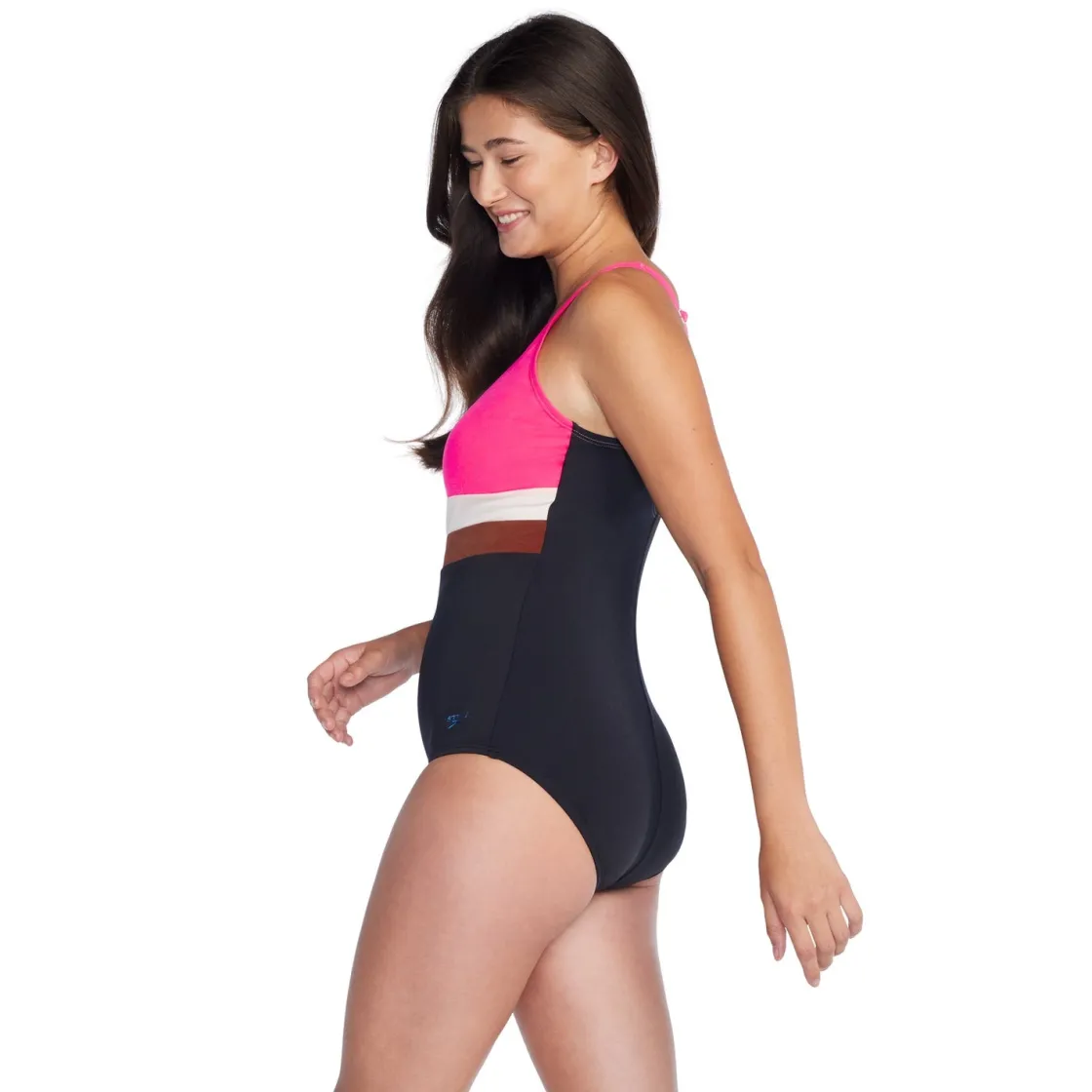 Fitness|One Pieces-Speedo Banded Colorblock One Piece Fandango Pink
