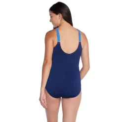 Fitness|One Pieces-Speedo Banded Colorblock One Piece Cerulean Blue
