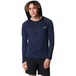 Rashguards-Speedo Baybreeze Long Sleeve Hoodie Navy