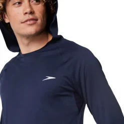 Rashguards-Speedo Baybreeze Long Sleeve Hoodie Navy