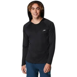 Rashguards-Speedo Baybreeze Long Sleeve Hoodie Black