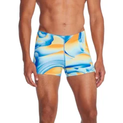 Square Legs-Speedo Beachstar Print Square Leg Tranquil Blue