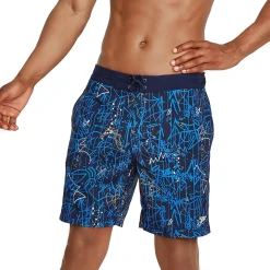 Swim Trunks & Boardshorts-Speedo Calm Palm Bondi Basin Boardshort 18" Blue