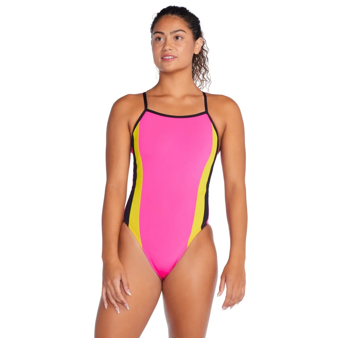 Racing|Fitness-Speedo Colorblock One Back One Piece Flare Pink