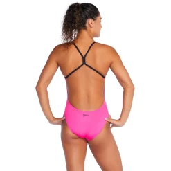 Racing|Fitness-Speedo Colorblock One Back One Piece Flare Pink