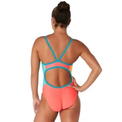 Girls Training|Girls Swimwear-Speedo Colorblock Propel Back One Piece Pink