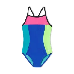 Girls Training|Girls Swimwear-Speedo Colorblock Propel Back One Piece Cobalt Blue