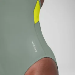Fitness|One Pieces-Speedo Colorblock Racerback One Piece Sage Green