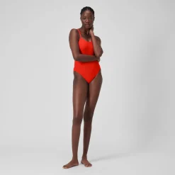 Fitness|One Pieces-Speedo Colorblock Racerback One Piece Coquelicot Red