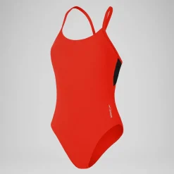 Fitness|One Pieces-Speedo Colorblock Racerback One Piece Coquelicot Red