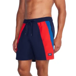 Swim Trunks & Boardshorts-Speedo Colorblock Redondo Edge Volley 17" Peacoat