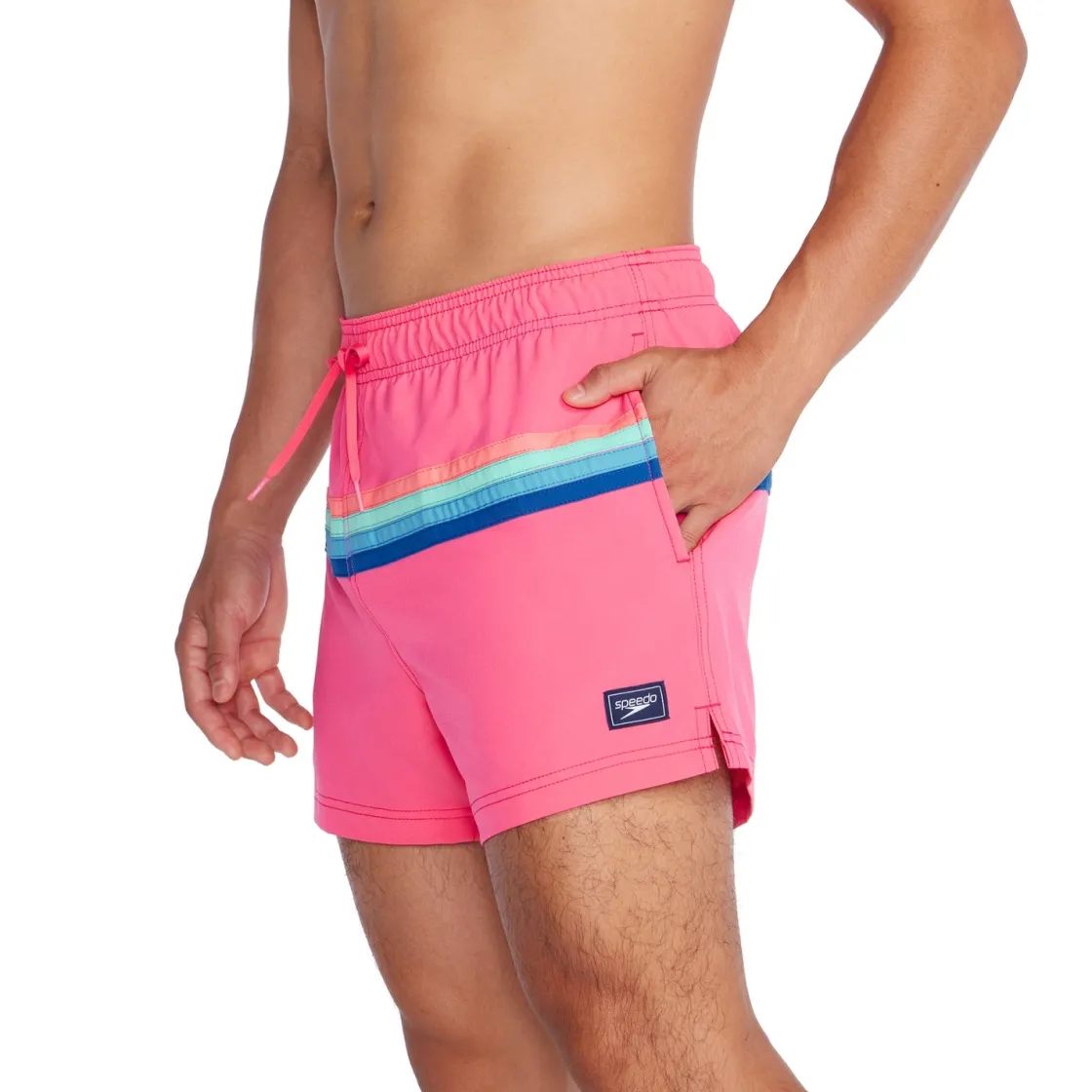Swim Trunks & Boardshorts-Speedo Colorblock Redondo Edge Volley 14" Fandango Pink