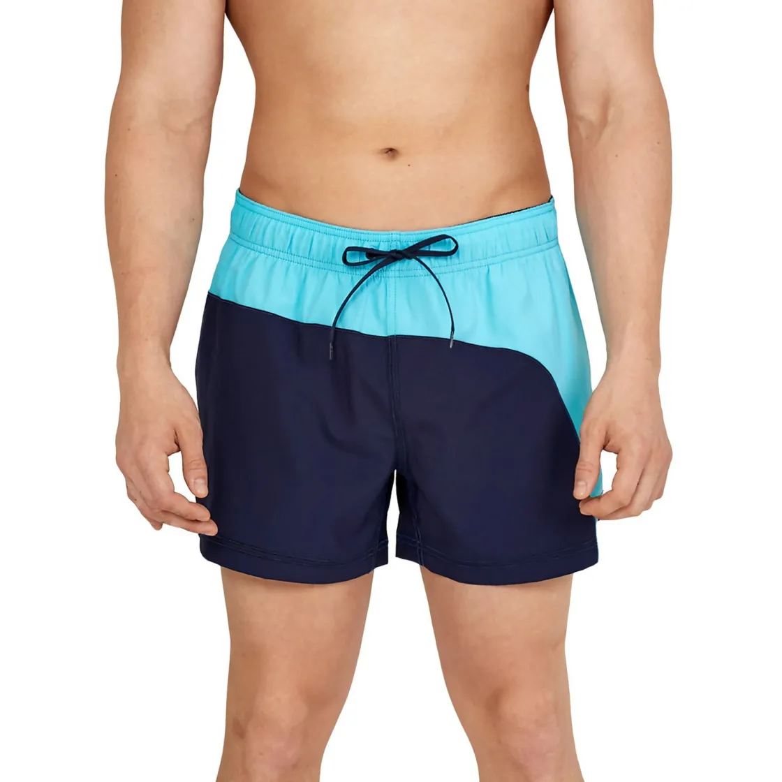 Swim Trunks & Boardshorts-Speedo Colorblock Redondo Edge Volley 14" Navy/Light Blue