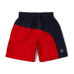 Boys Swimwear-Speedo Colorblock Redondo Volley 15" Red Black