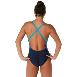 Training|One Pieces-Speedo Colorblock Relay Back with Shelf Bra One Piece Peacoat Blue
