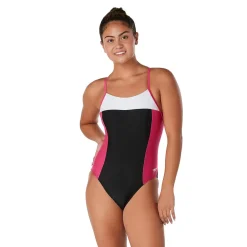 Training|One Pieces-Speedo Colorblock Relay Back with Shelf Bra One Piece Pink Yarrow