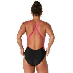 Training|One Pieces-Speedo Colorblock Relay Back with Shelf Bra One Piece Pink Yarrow