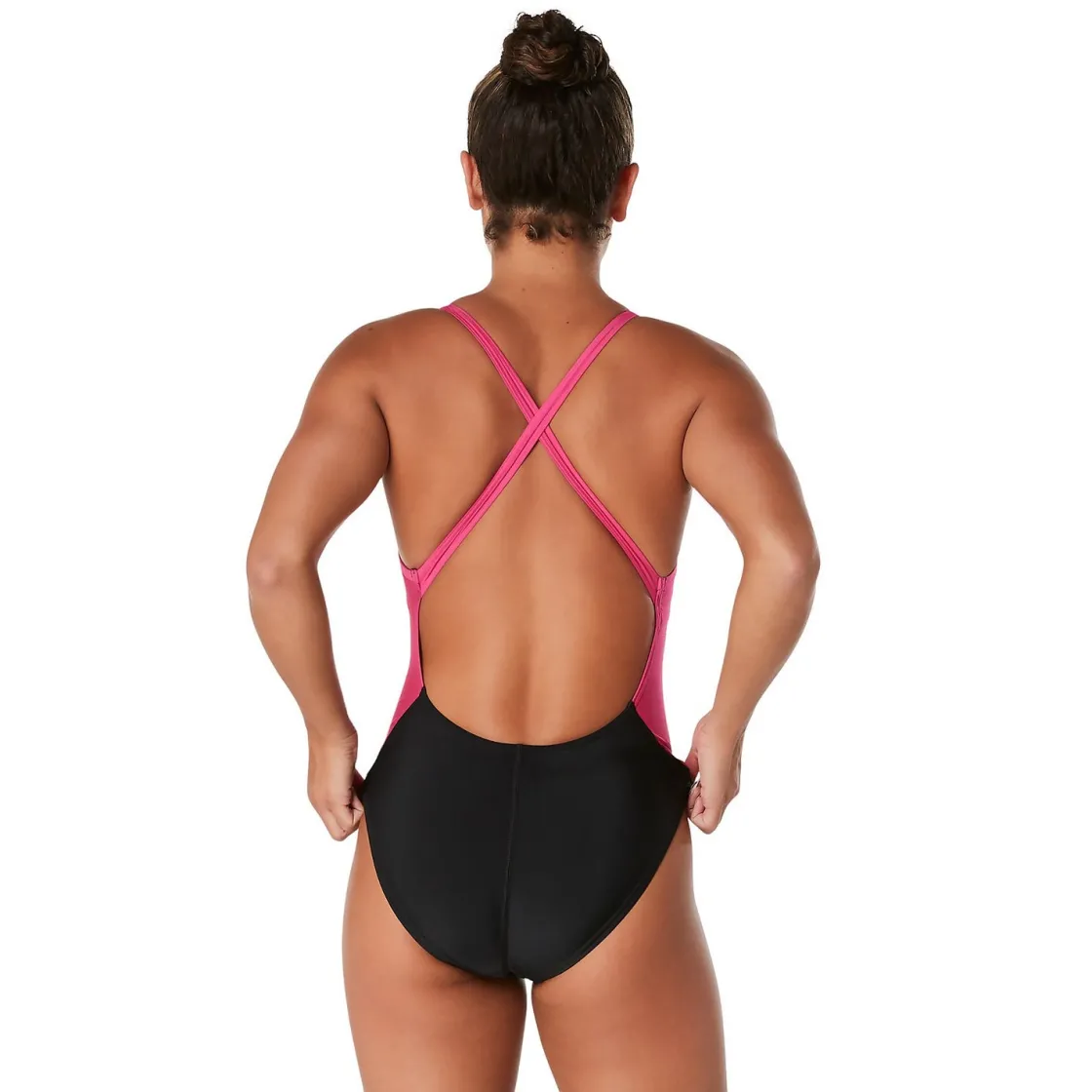 Training|One Pieces-Speedo Colorblock Relay Back with Shelf Bra One Piece Pink Yarrow