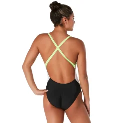 Training|One Pieces-Speedo Colorblock Relay Back with Shelf Bra One Piece Anthracite