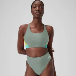 Two Pieces-Speedo Colorblock Top Soft Olive