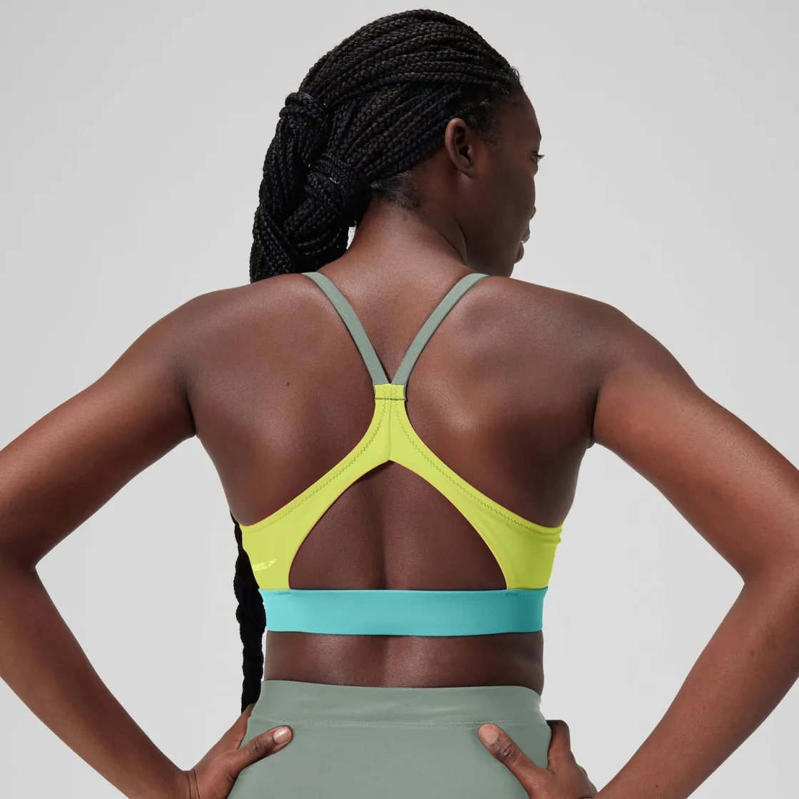 Two Pieces-Speedo Colorblock Top Soft Olive