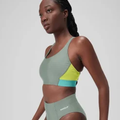 Two Pieces-Speedo Colorblock Top Soft Olive