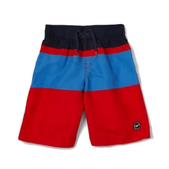 Boys Swimwear-Speedo Colorblocked Boardshort 17" Red Blue