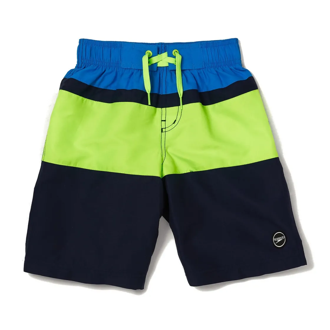 Boys Swimwear-Speedo Colorblocked Boardshort 17" Lime Blue Navy