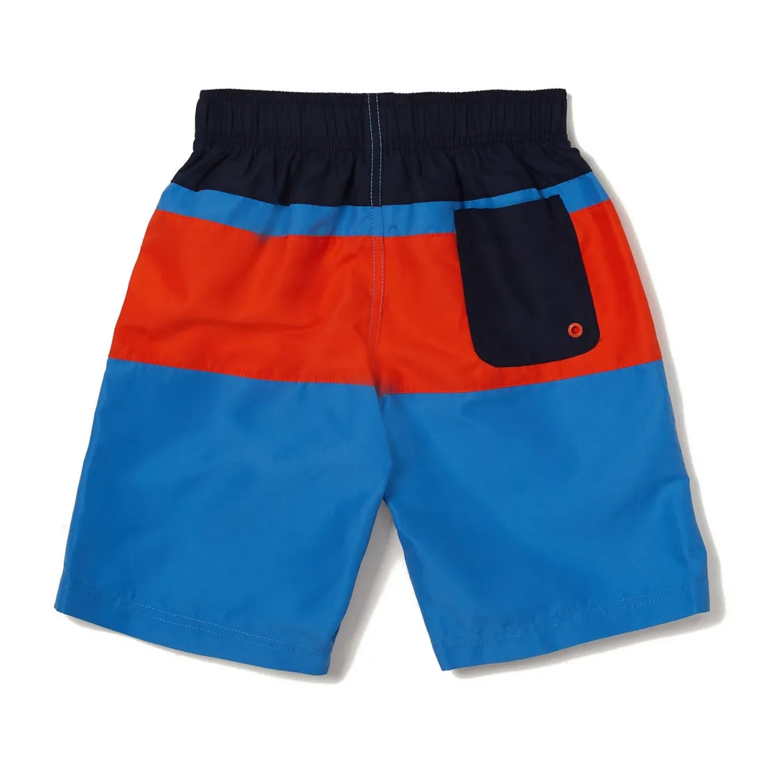 Boys Swimwear-Speedo Colorblocked Boardshort 17" Blue Orange Navy