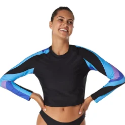 Rashguards-Speedo Crop Print Sleeve Rashguard