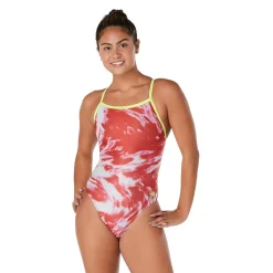 Racing|One Pieces-Speedo Cyclone Swirl Flyback One Piece Red