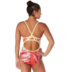 Racing|One Pieces-Speedo Cyclone Swirl Flyback One Piece Red