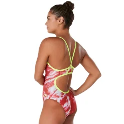 Racing|One Pieces-Speedo Cyclone Swirl Flyback One Piece Red