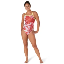 Racing|One Pieces-Speedo Cyclone Swirl Flyback One Piece Red