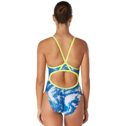 Racing|One Pieces-Speedo Cyclone Swirl Flyback One Piece royal blue
