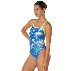 Racing|One Pieces-Speedo Cyclone Swirl Flyback One Piece royal blue