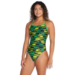 Racing|One Pieces-Speedo Disco Boom Flyback Bright Green