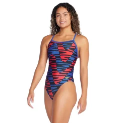 Racing|One Pieces-Speedo Disco Boom Flyback Red Blue