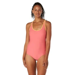 Recreation|Fitness-Speedo Double Strap Racerback One Piece Coral Pink