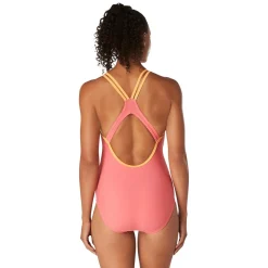 Recreation|Fitness-Speedo Double Strap Racerback One Piece Coral Pink