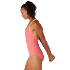 Recreation|Fitness-Speedo Double Strap Racerback One Piece Coral Pink