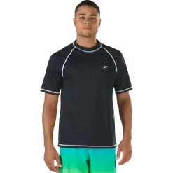 Teamwear|Rashguards-Speedo Easy Short Sleeve Swim Rashguard Black