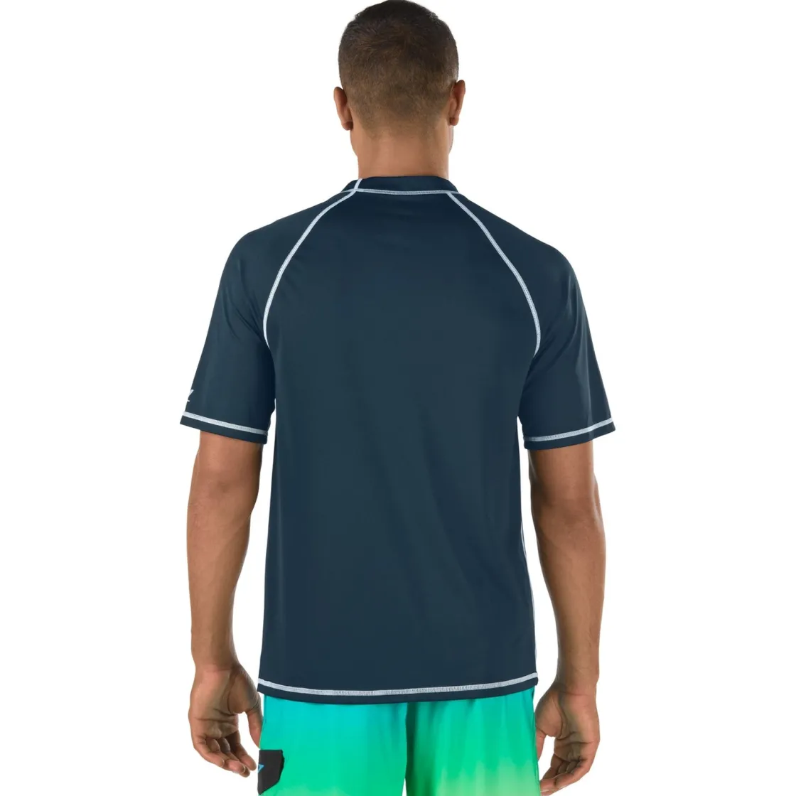 Rashguards-Speedo Easy Short Sleeve Swim Rashguard Navy