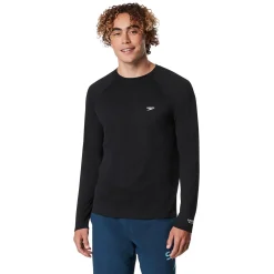 Teamwear|Rashguards-Speedo Easy Solid Long Sleeve Swim Rashguard Black