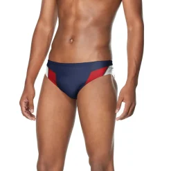 Briefs-Speedo Edge Splice Brief Navy Red