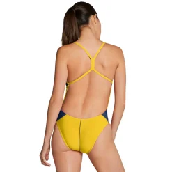 Racing|One Pieces-Speedo Edge Splice One Back One Piece Navy Gold