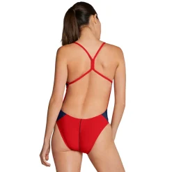 Racing|One Pieces-Speedo Edge Splice One Back One Piece Navy Red
